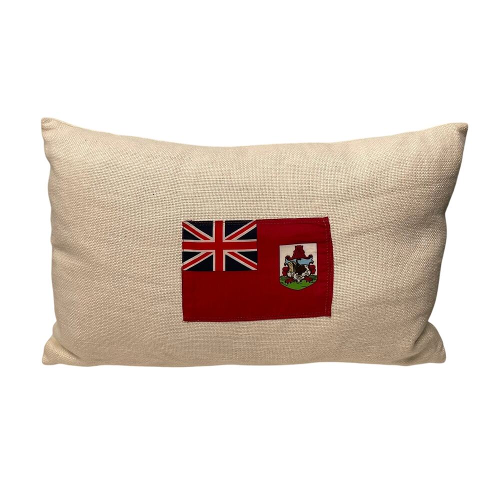 Vintage Restoration Hardware Lumbar Pillow Down Filled Rectangular Bermuda Flag